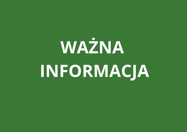 na zielonym tle napis ważna informacja