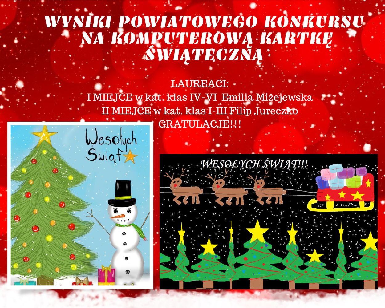 Wyniki Konkursu na Komputerową Kartkę Świąteczną