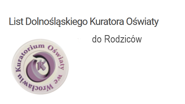 logo Kuratorium Oświaty we Wrocławiu napis list Dolnośląskiego Kuratora Oświaty do Rodziców