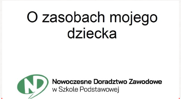 grafika z napisem o zasobach mojego dziecka