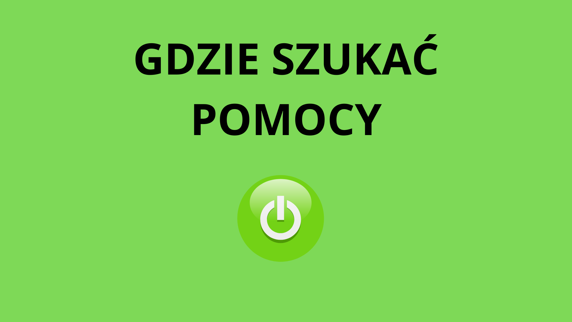 napis gdzie szukać pomocy znaczek graficzny start