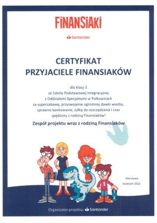 Certyfikat przyjaciele finansiaków