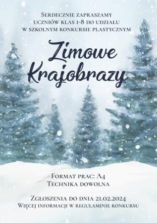 plakat konkursu zimowe krajobrazy