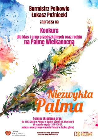 Plakat ogłaszający konkurs na niezwykłą palmę