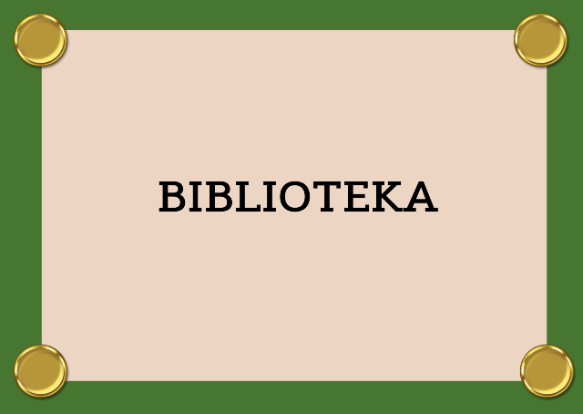 grafika z napisem biblioteka