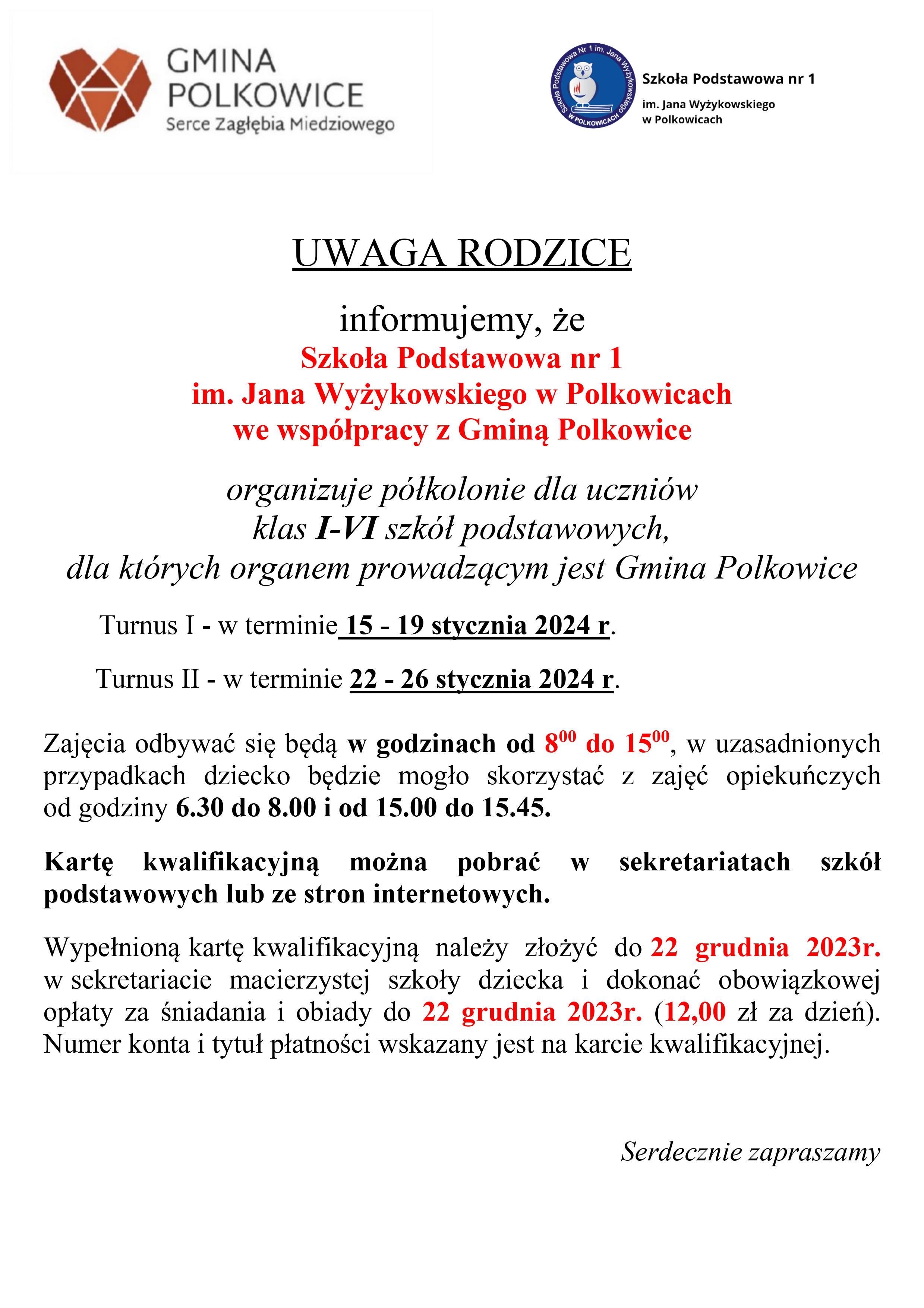 ogłoszenie o półkoloniach