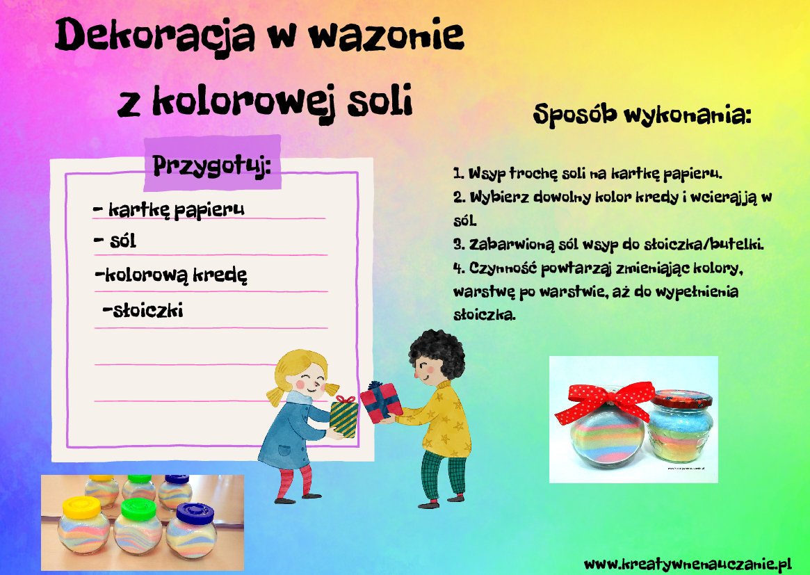 przepis na wykonanie dekoracji z kolorowej soli