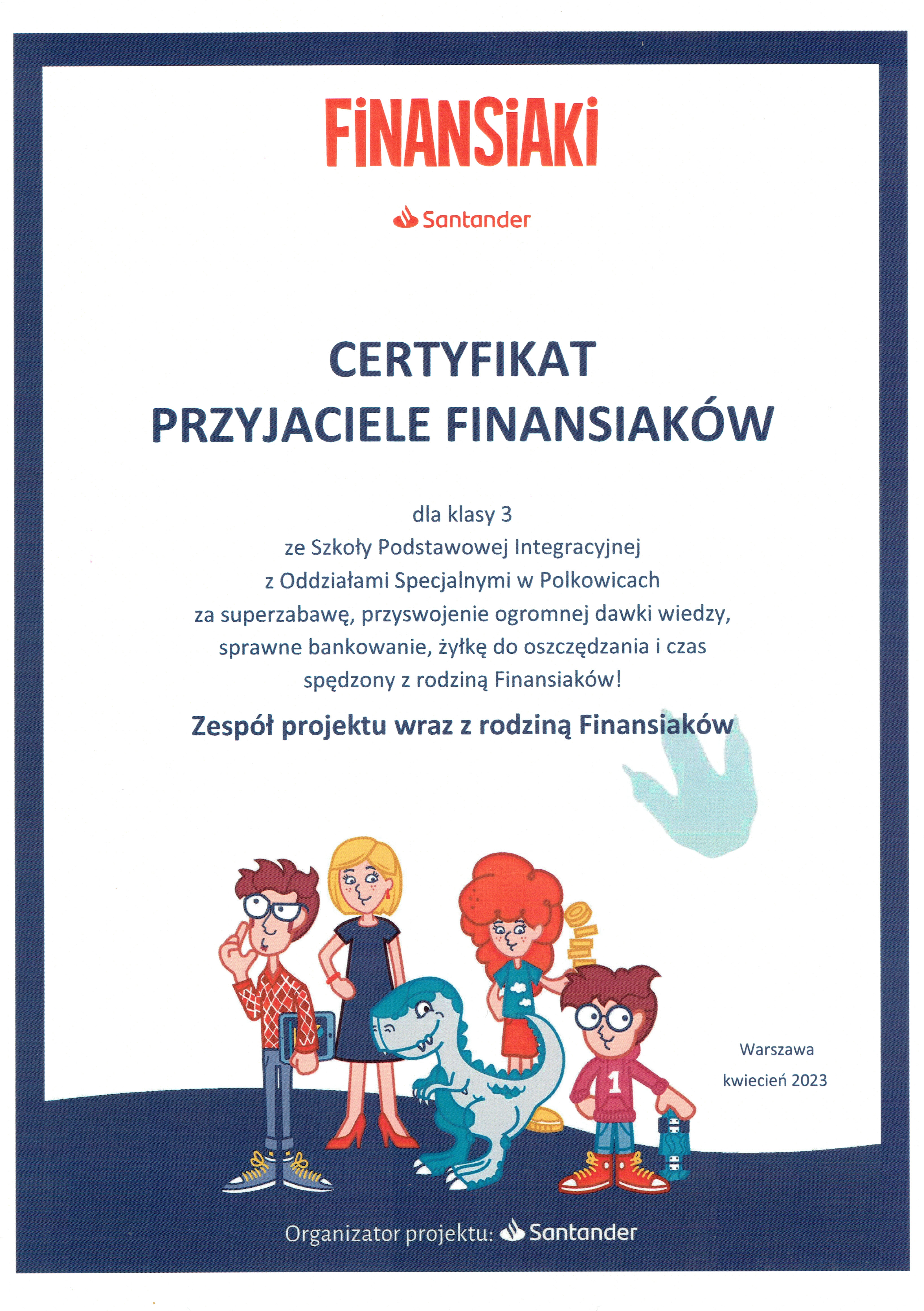 Certyfikat przyjaciele finansiaków