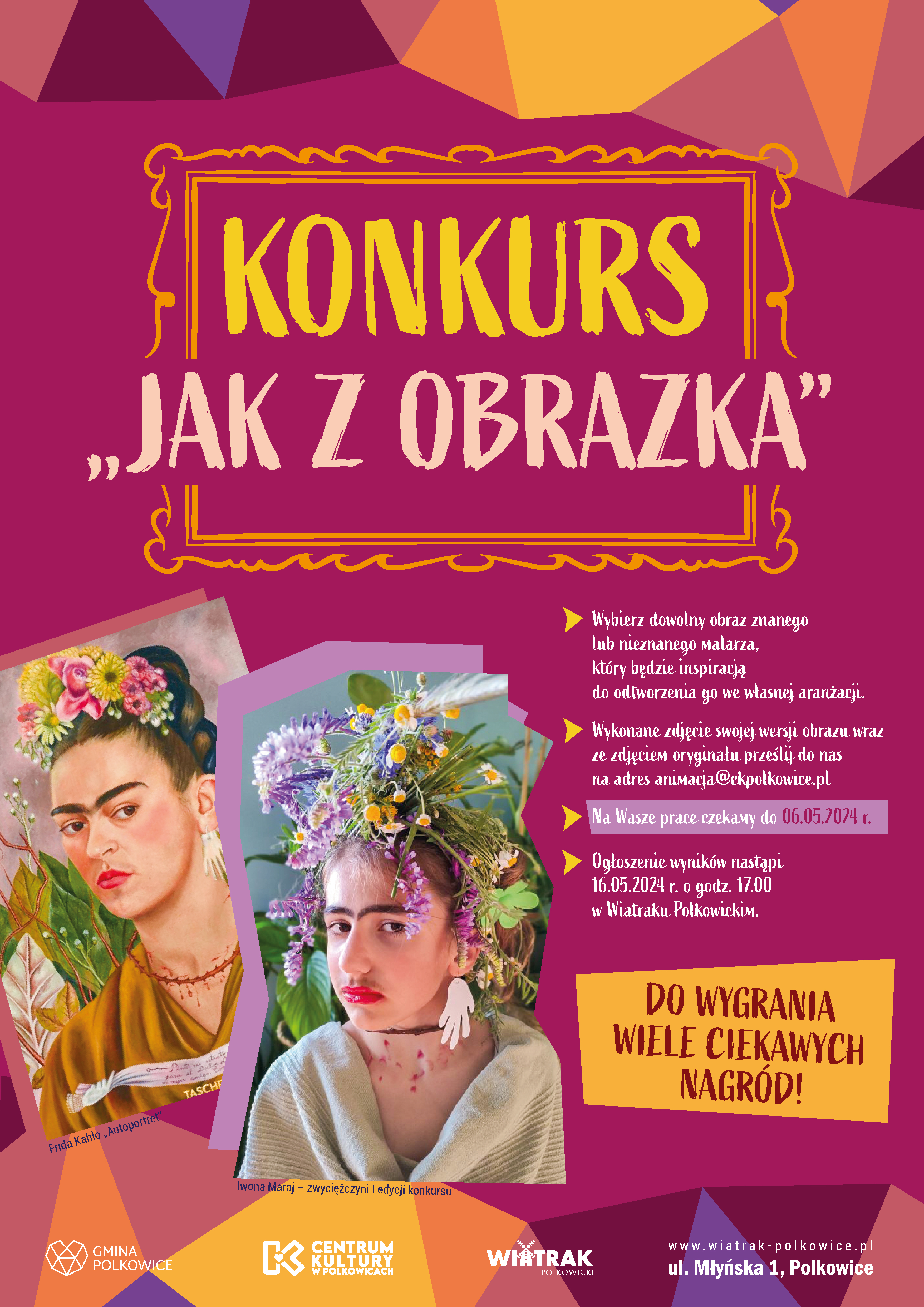 Plakat informujący o konkursie