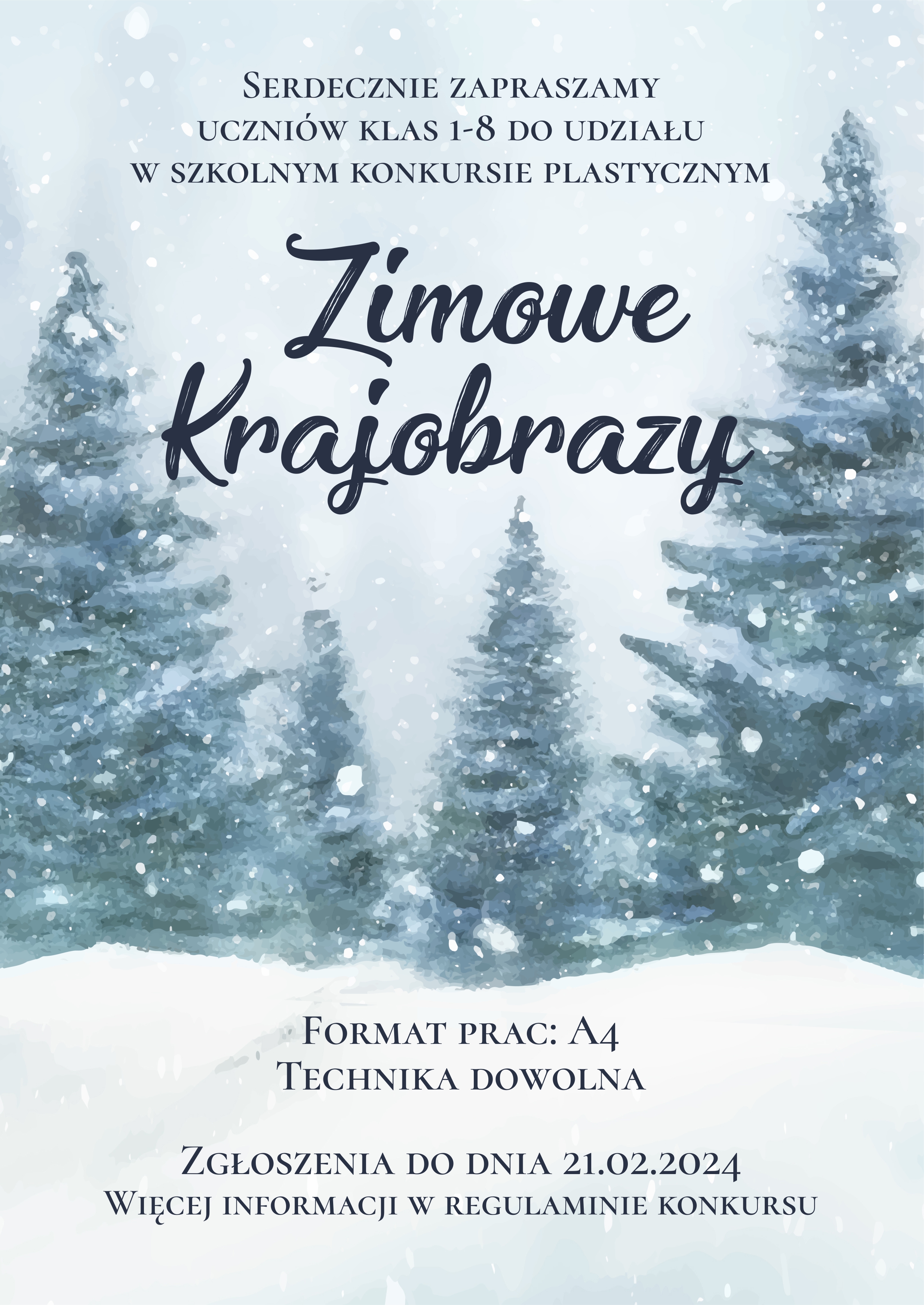 plakat konkursu zimowe krajobrazy