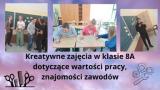 kolaż zdjęć uczniowie klasy 8 podczas zajęć