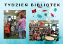 kolaż zdjęć dzieci w bibliotece